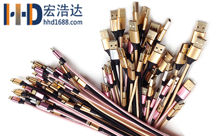 宏浩達(dá)數(shù)據(jù)線廠家鍍金樂視數(shù)據(jù)線，鋁合金編織華為閃充USB type-c快充數(shù)據(jù)線工廠專業(yè)定制