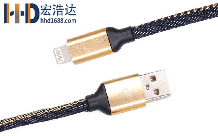 宏浩達(dá)廠家直銷蘋果8手機(jī)數(shù)據(jù)線lightning牛仔布充電數(shù)據(jù)線廠家定制 宏浩達(dá)廠家直銷蘋果8手機(jī)數(shù)據(jù)線lightning牛仔布充電數(shù)據(jù)線廠家定制