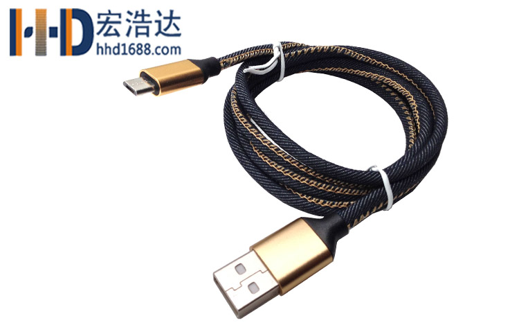宏浩達廠家直銷安卓數(shù)據(jù)線micro USB牛仔布充電數(shù)據(jù)線廠家專業(yè)定制